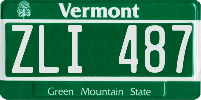 VT license plate ZLI487