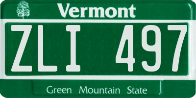 VT license plate ZLI497