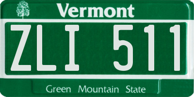 VT license plate ZLI511