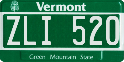 VT license plate ZLI520