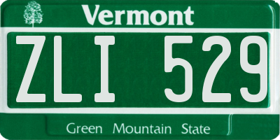 VT license plate ZLI529