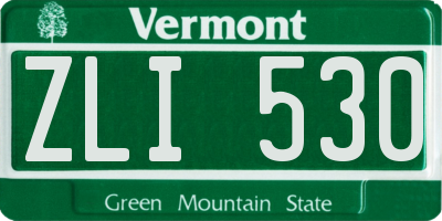 VT license plate ZLI530