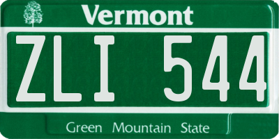 VT license plate ZLI544