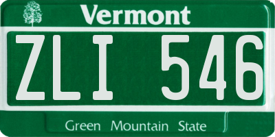 VT license plate ZLI546