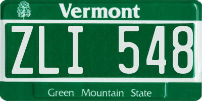 VT license plate ZLI548