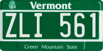 VT license plate ZLI561