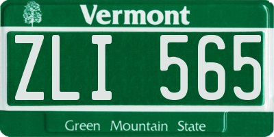 VT license plate ZLI565