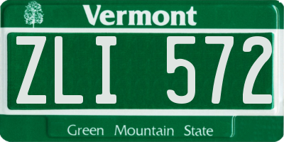 VT license plate ZLI572