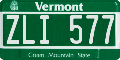VT license plate ZLI577