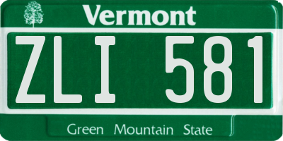 VT license plate ZLI581
