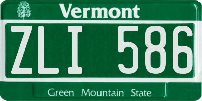VT license plate ZLI586
