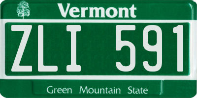 VT license plate ZLI591