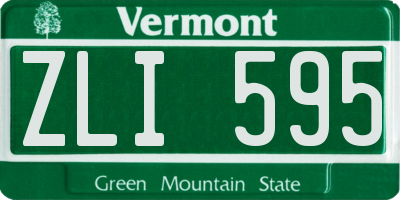 VT license plate ZLI595