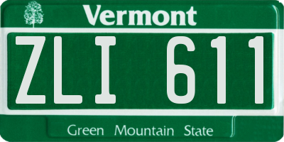 VT license plate ZLI611