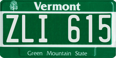VT license plate ZLI615