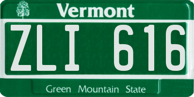 VT license plate ZLI616