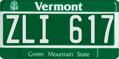 VT license plate ZLI617