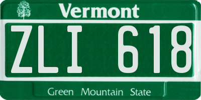 VT license plate ZLI618
