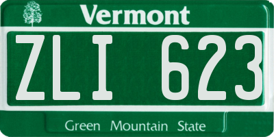 VT license plate ZLI623