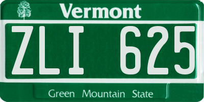 VT license plate ZLI625