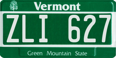 VT license plate ZLI627