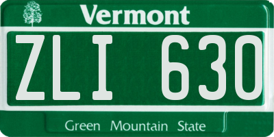 VT license plate ZLI630