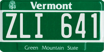 VT license plate ZLI641