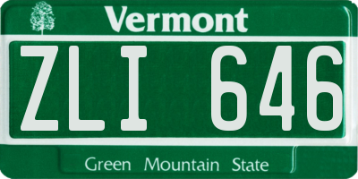 VT license plate ZLI646