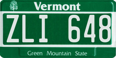 VT license plate ZLI648