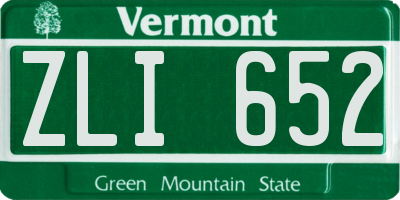 VT license plate ZLI652