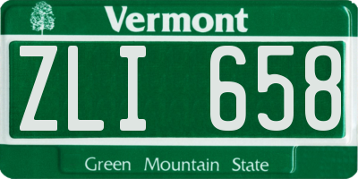 VT license plate ZLI658