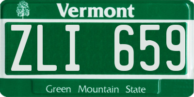 VT license plate ZLI659