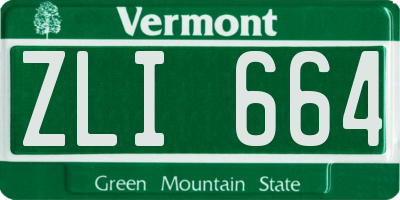 VT license plate ZLI664