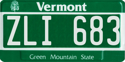 VT license plate ZLI683