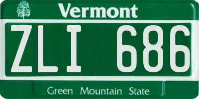 VT license plate ZLI686