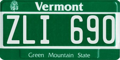 VT license plate ZLI690