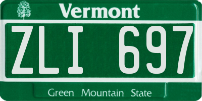 VT license plate ZLI697