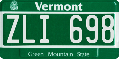 VT license plate ZLI698