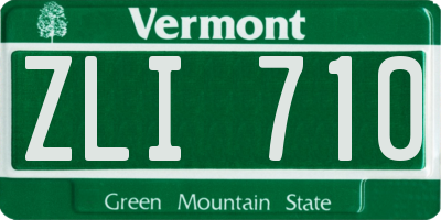 VT license plate ZLI710