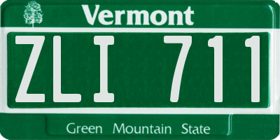 VT license plate ZLI711