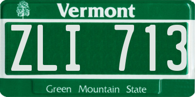 VT license plate ZLI713