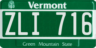 VT license plate ZLI716