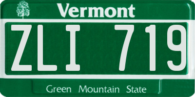 VT license plate ZLI719