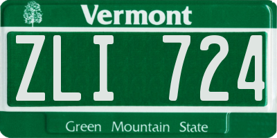 VT license plate ZLI724