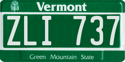 VT license plate ZLI737