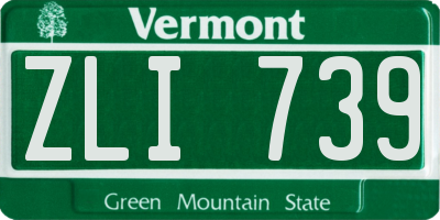 VT license plate ZLI739