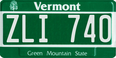 VT license plate ZLI740