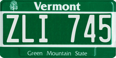 VT license plate ZLI745