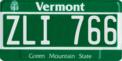 VT license plate ZLI766