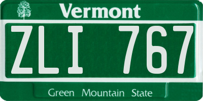 VT license plate ZLI767